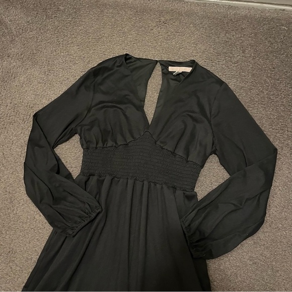 Anthropologie Hutch Black Wide Leg V-Neck Long Sleeve Jumpsuit - Picture 9 of 9